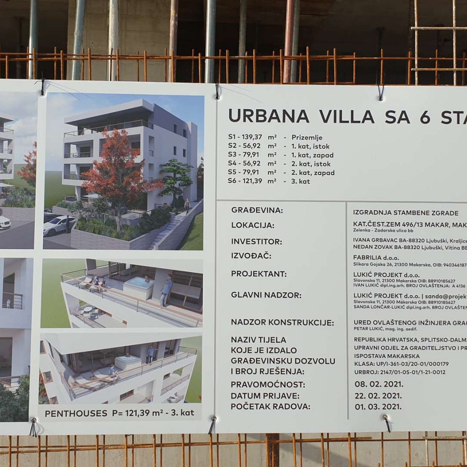 Višestambena zgrada Zovak-Grbavac-Tolj -Makarska 2021